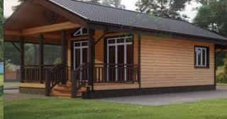 Проект одноэтажного дома из бруса с террасой - Строительство в Новокубанске от Строй-Нкб от 131976 руб.